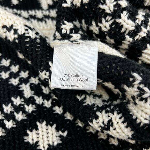 Love, Hannah Sweater Women's S Beige Black Cardigan Fir-Isle Merino Wool Cozy - Picture 6 of 9
